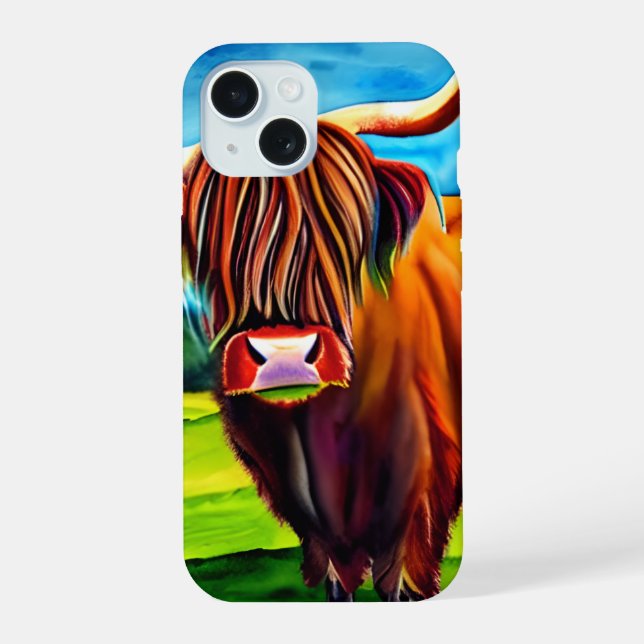 Caixa de Smartphone em Highland Cow (Verso)