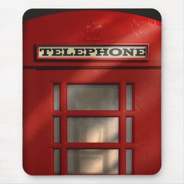Caixa de telefone vermelha britânica Mousepad (Frente)