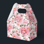 Caixa de Tratamento de Festa de Impressão de Peoni<br><div class="desc">Caixa de favor de festa é mostrada com uma linda impressão floral de peonias rosa. 
Personalize este item ou compre como está.
Dica: Basta adicionar seus ótimos tratamentos e adicionar um laço festivo.



Imagem Licenciada</div>