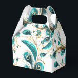 Caixa de Tratamento de Festa de Penas de Pavão<br><div class="desc">A caixa de favor de festa é mostrada em uma linda impressão de penas de pavão. Personalize este item e adicione a ele ou compre como mostrado. Dica: Adicione um adesivo com nomes e adicione alguma fita bonita. Imagem Licenciada Dica: Basta adicionar seus ótimos presentes e adicionar alguma fita festiva....</div>