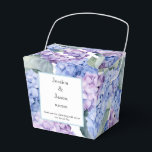 Caixa de Tratamento do Partido da Impressão Hydran<br><div class="desc">A caixa de favor do partido é mostrada com um impressão floral hydrangea. Personalize este item e altere o texto do exemplo para o seu. Dica: Apenas adicione as guloseimas de excelente e adicione uma fita festiva. Imagem licenciada</div>
