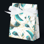 Caixa de Tratamento do Partido das Penas de Peacoc<br><div class="desc">A caixa de favor do partido é mostrada em um bonito impressão de penas de pavão. Personalize este item e adicione-o ou comprar conforme mostrado. Dica: adicione um adesivo com nomes e adicione uma fita bonito. Dica de Imagem Licenciada: Basta adicionar suas guloseimas de excelente e adicionar alguma fita festiva....</div>