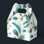 Caixa de Tratamento do Partido das Penas de Peacoc<br><div class="desc">A caixa de favor do partido é mostrada em um bonito impressão de penas de pavão. Personalize este item e adicione-o ou comprar conforme mostrado. Dica: adicione um adesivo com nomes e adicione uma fita bonito. Dica de Imagem Licenciada: Basta adicionar suas guloseimas de excelente e adicionar alguma fita festiva....</div>