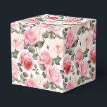 Caixa de Tratamento do Partido das Rosas Rosa<br><div class="desc">A caixa de favoritos da festa é mostrada com uma adorável impressão floral de rosas rosa. Personalize este item ou comprar como está. Dica: Apenas adicione as guloseimas de excelente e adicione uma fita festiva. Imagem licenciada</div>