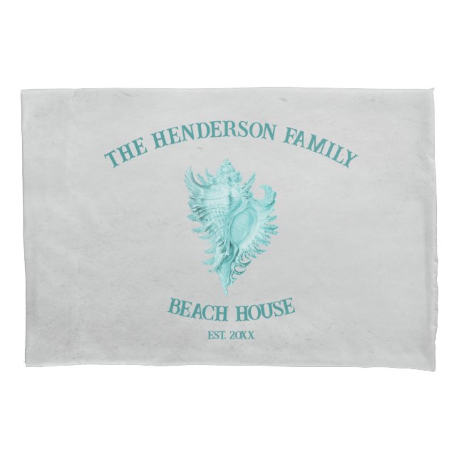 Caixa de Travesseiro do Shell de Conch Teal (Frente)