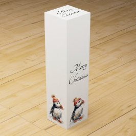 Caixa De Vinho Para Presente Feliz Puffin, personalizado