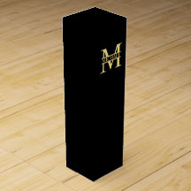 Monograma e Nome Personalizados Preto e Dourado