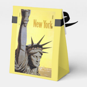 Caixa do favor das viagens vintage de New York EUA
