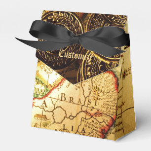 Caixa Dourado do favor da barraca do mapa do