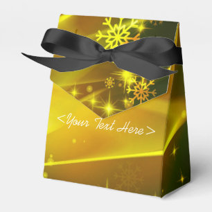 Caixa Dourado do favor do Natal do teste padrão d