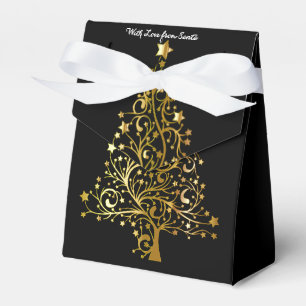 Caixa Dourado preta chique elegante do favor da