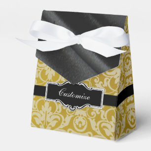 Caixa Dourado & preta personalizada do favor da