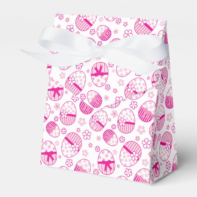 Caixa Feliz Páscoa padrão ovo de Páscoa rosa (Frente)