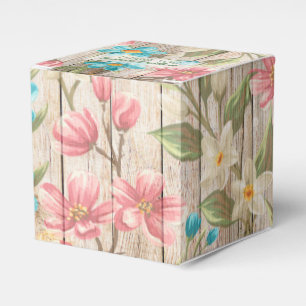 Caixa floral chique rústica do favor