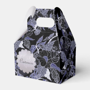 Caixa floral escura azul & cinzenta elegante do