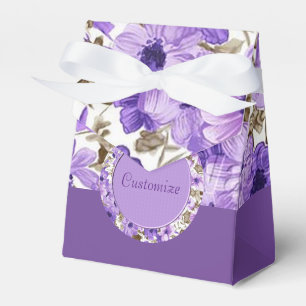 Caixa floral roxa & branca bonito 2 do favor da