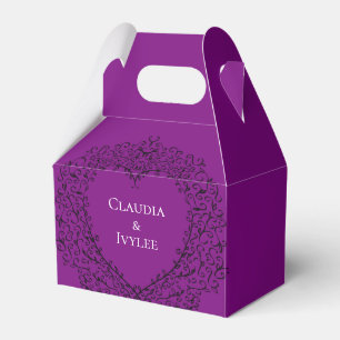 Caixa gótico do favor do casamento do coração r