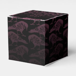 Caixa gótico do favor do casamento do corvo roxo