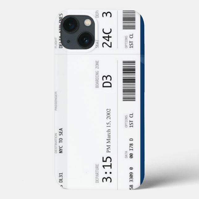 caixa iphone 7/8 do bilhete de avião (Verso)