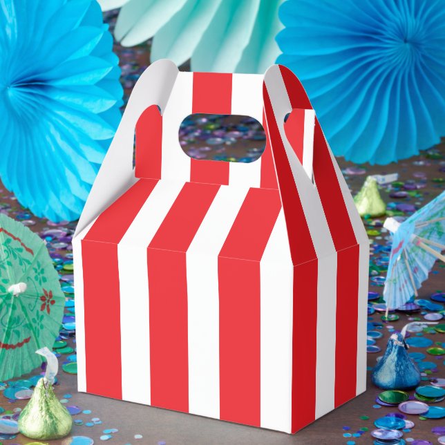 Caixa Pequena com Cumeeira em Listras Vermelhas e  (Festa)