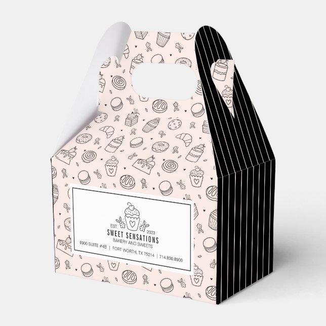 Caixa Pequena de Favor para Negócios de Cupcake Ro (Frente)