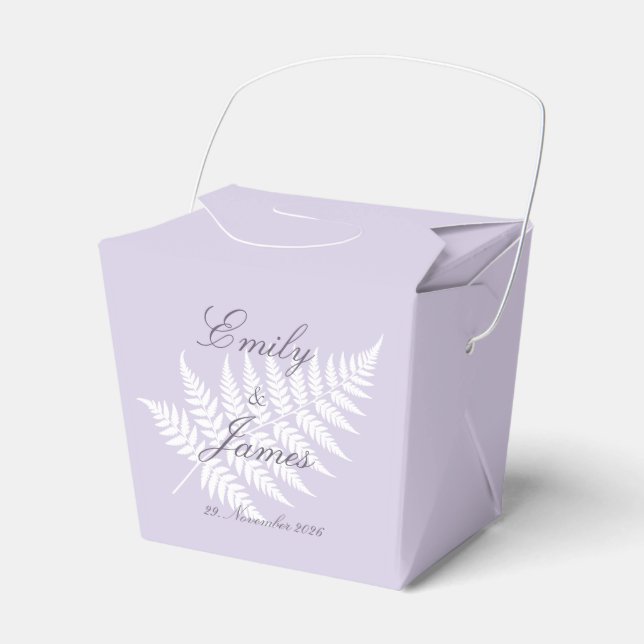 Caixa Pequena de Presente de Casamento Lavanda Sua (Frente)