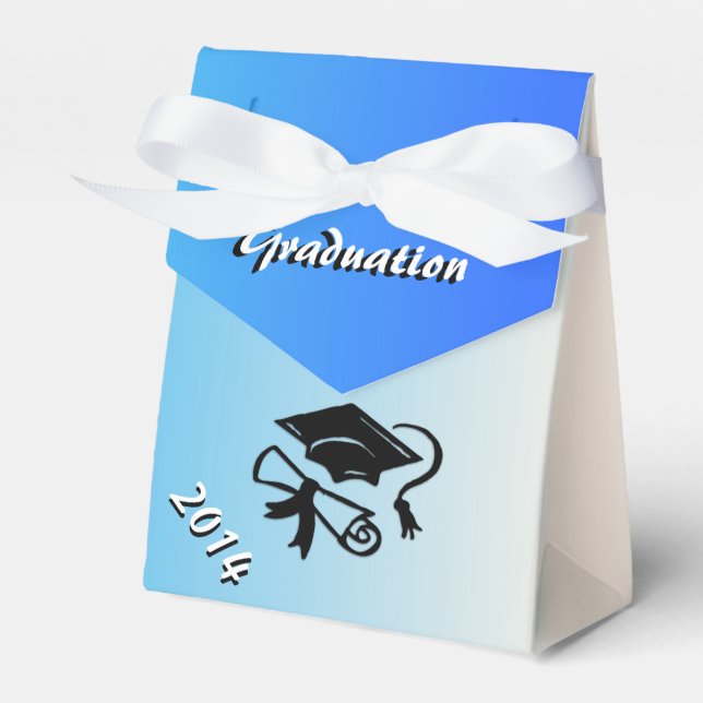 Caixa Personalizada de Lembrança de Formatura Azul (Frente)