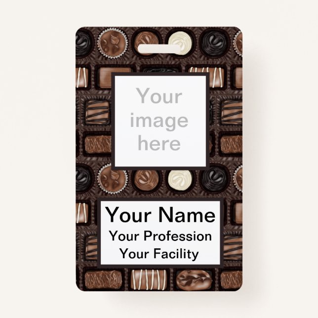 Caixa Personalizada do Crachá Chocolates (Frente)