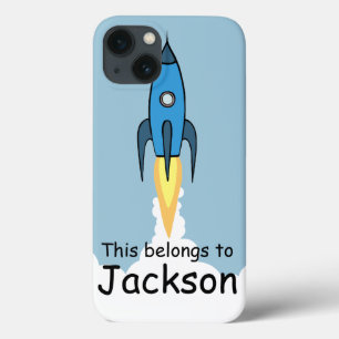 Caixa personalizada Rocketship retro azul do iPad