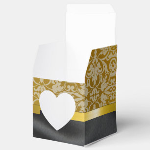 Caixa preta e Dourado personalizada do coração d