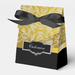 Caixa preta e Dourado personalizada do favor
