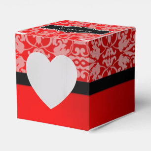 Caixa preta & vermelha personalizada do favor do