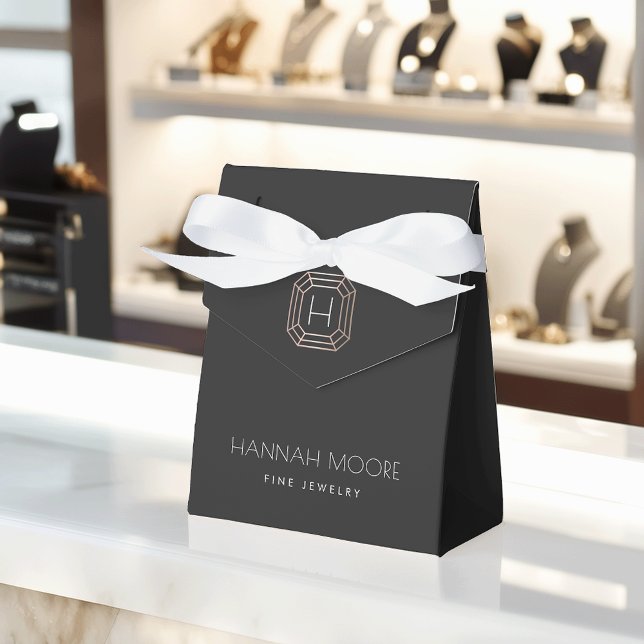 Caixa rosa Dourada Gemstone Monograma Jewelry Desi (Criador carregado)