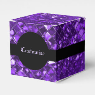 Caixa roxa Sparkling do favor do cubo do teste