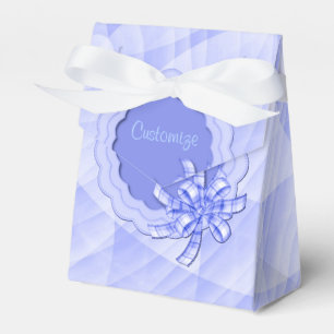 Caixa Scalloped azul personalizada do favor do