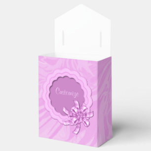 Caixa Scalloped rosa personalizada do favor do