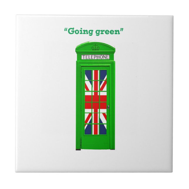 Caixa telefônica de Londres "Ficando verde" (Frente)