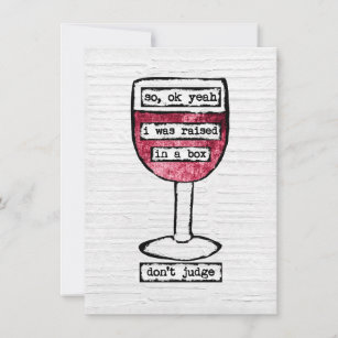 Caixa Vidro Vidro Cartão - Vinho Engraçado