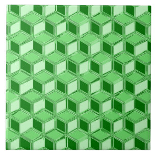 Caixas 3D cromadas - verde esmeralda