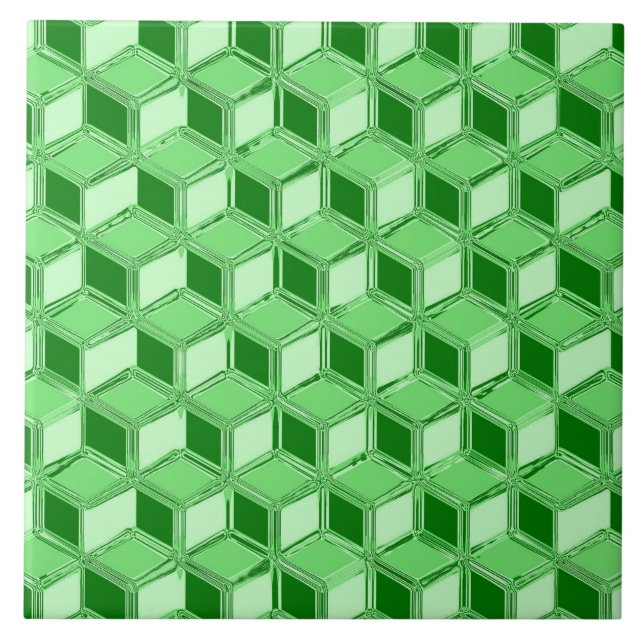 Caixas 3D cromadas - verde esmeralda (Frente)