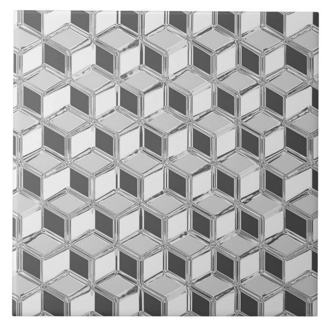 Caixas 3d cromo - cinzas prateadas (Frente)