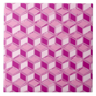 Caixas 3d cromo - cor-de-rosa fuchsia