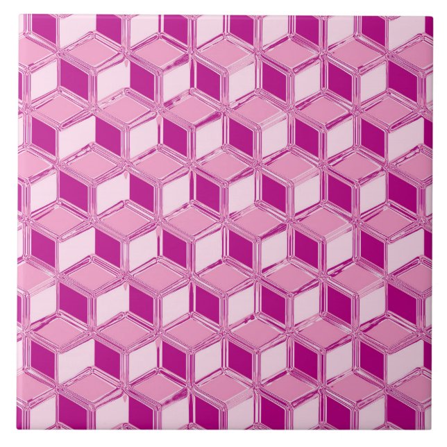 Caixas 3d cromo - cor-de-rosa fuchsia (Frente)