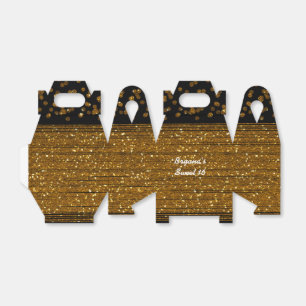 Caixas de Favor Brilho Dourado Brilhante Preto Fal