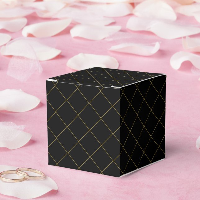 Caixas de Favor Clássicas Listradas em Dourado Met (Casamento)