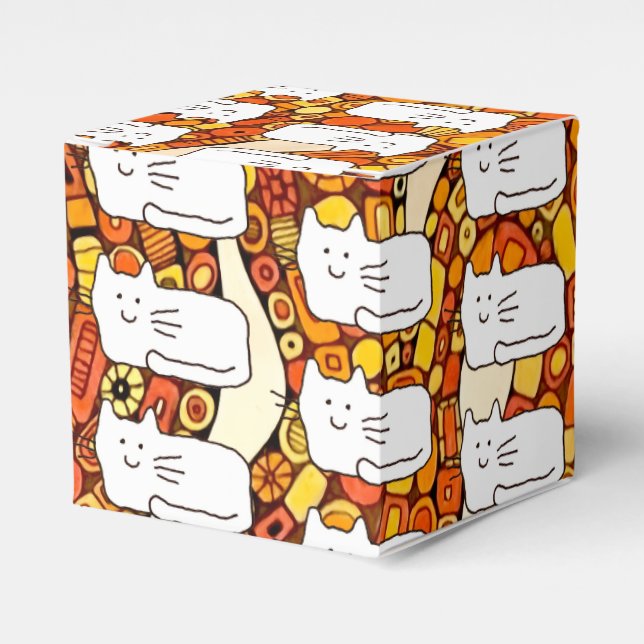 Caixas de Favor com Desenho de Linha de Gatos de D (Frente)