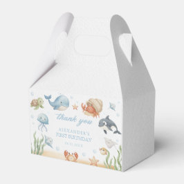Caixas de Favor de Aniversário de Animais Marinhos