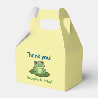 Caixas de Favor de Aniversário de Sapo Verde Fofo
