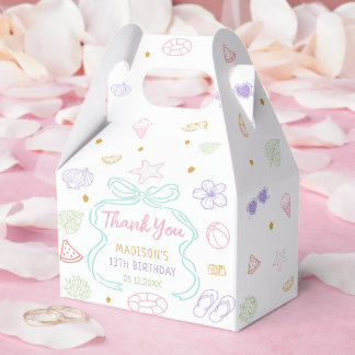 Caixas de Favor de Aniversário Desenhadas à Mão pa