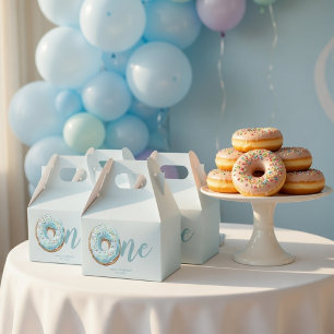 Caixas de Favor de Aniversário Donut Doce Azul P